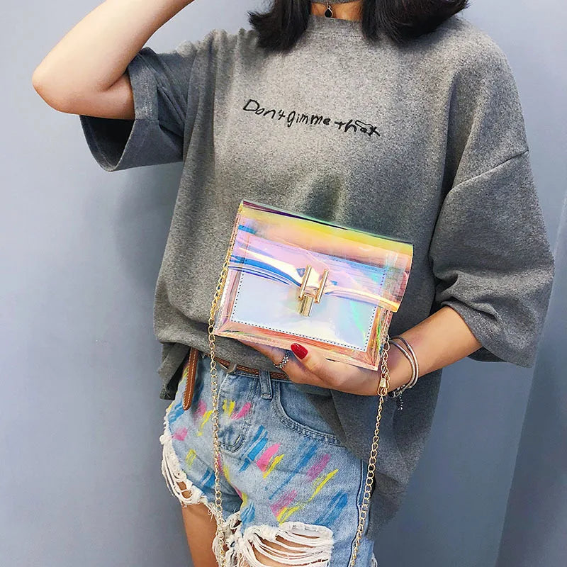Laser Transparent Crossbody Beach Bag