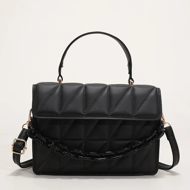 Plaid Chain Crossbody Bags Small Flap Top Handle Bags