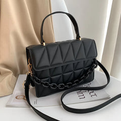 Plaid Chain Crossbody Bags Small Flap Top Handle Bags