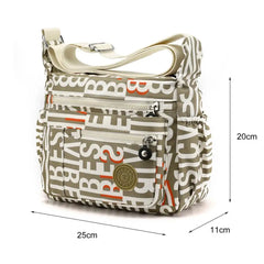Women Shoulder Bag Print Pockets Diaper Bag Large Capacity Adjustable Strap