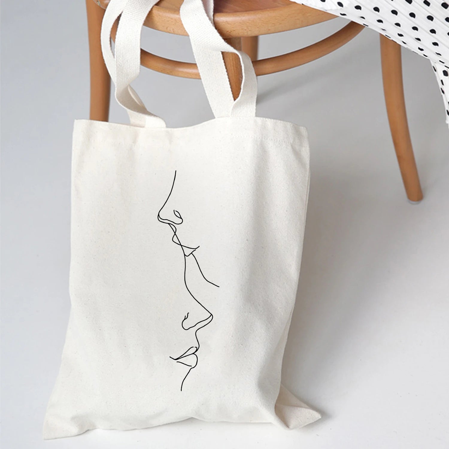 Women Shoulder Bag University Canvas Harajuku Vintage Print Tote Bag