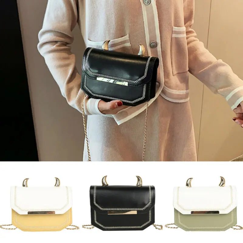 Women Shoulder Bag Handbags PU Leather Chain Crossbody Purse Tote Satchel