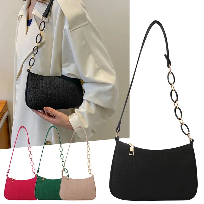 Women Shoulder Bag Subaxillary Bag Advanced Texture Armpit Handbag