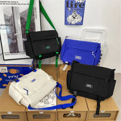 Women Shoulder Bag Nylon Messenger Bag Large Capacity Canva Solid Handbag