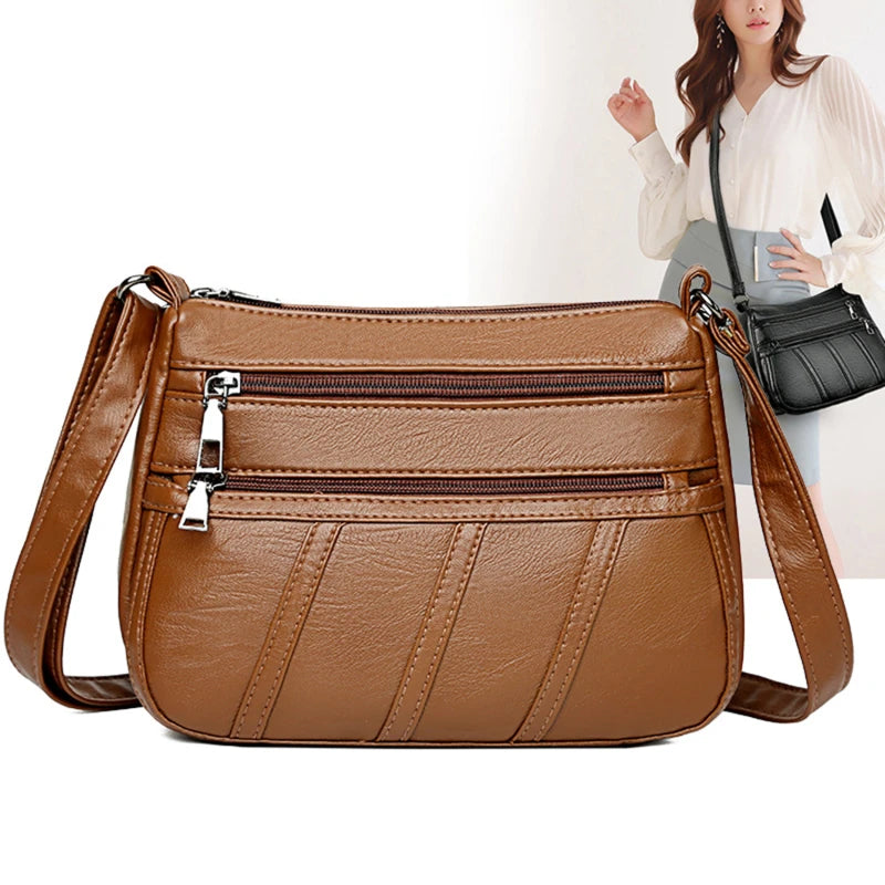 Women Shoulder Bag PU Leather Messenger Crossbody Mother Purse Handbag