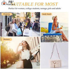 Plush Women Shoulder Bag - Solid Handbag