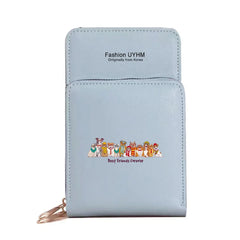 Women Shoulder Bag Pu Leather Wallet Card Pack Touch Screen Mobile Phone Bags