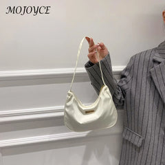 Retro Solid Shoulder Bag Zipper Messenger All-Match Phone Crescent Bags