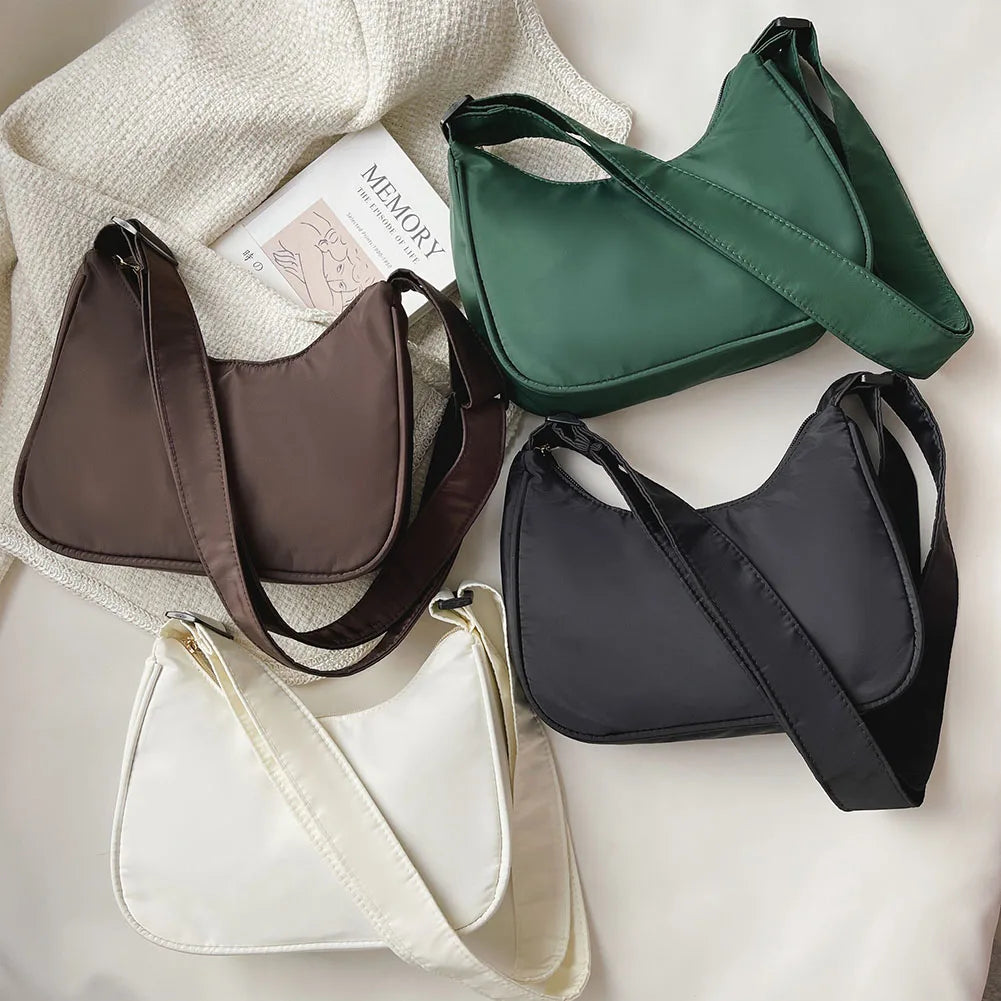 Solid Shoulder Bag for Women Leisure Ladies Dumpling Bags