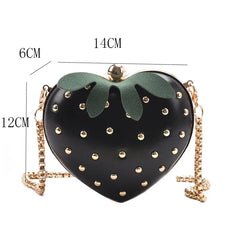 Red Strawberry Clutches Bag Women Chain Crossbody Bag