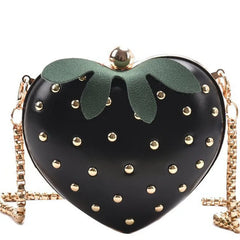 Red Strawberry Clutches Bag Women Chain Crossbody Bag