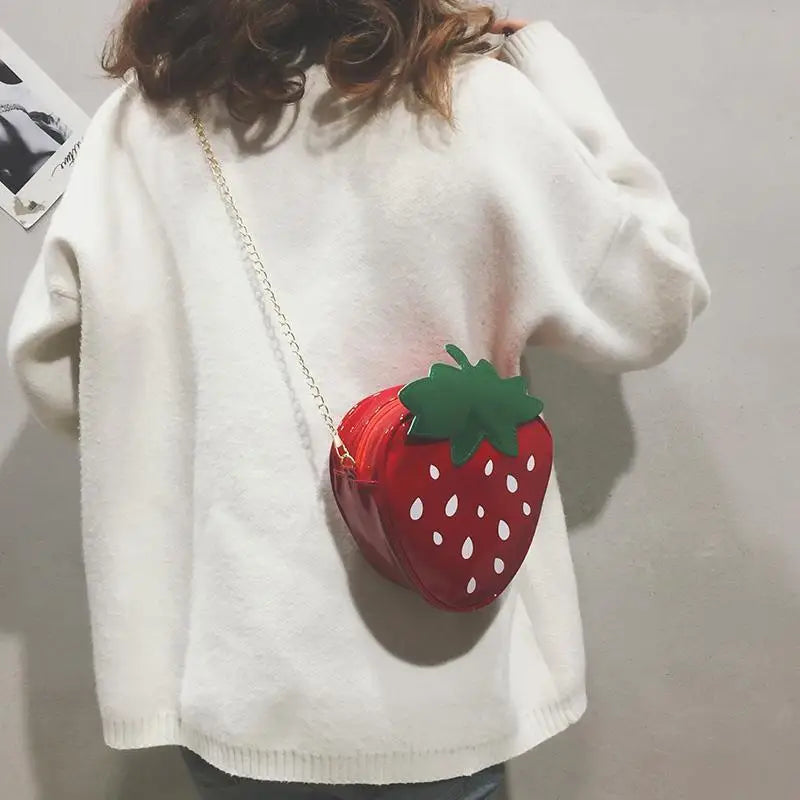 Strawberry Shape Shoulder Bag Girls Crossbody Handbag