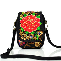 Vintage Embroidered Floral Crossbody Shoulder Bag