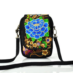 Vintage Floral Embroidered Crossbody Shoulder Bag