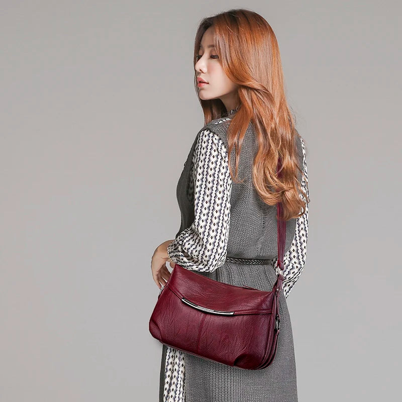 Women Shoulder Bag Vintage Crossbody Bag Pu Handbag High Bags For Women Ladies C