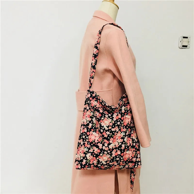 Women Shoulder Bag Winter Cotton Bags Lady Bag CrossBody Bags Japanese Flowers C