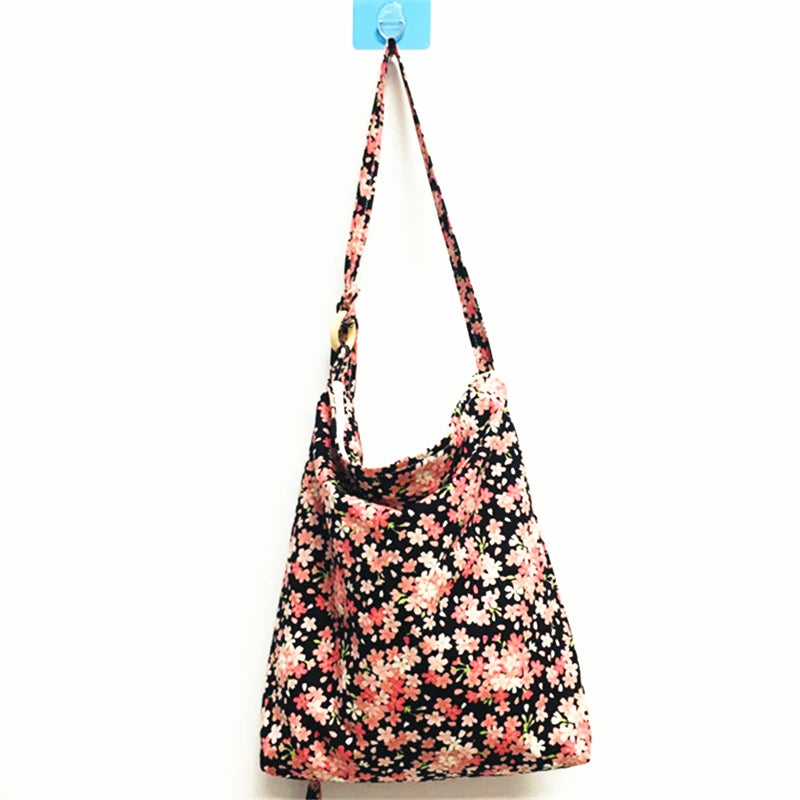 Women Shoulder Bag Winter Cotton Bags Lady Bag CrossBody Bags Japanese Flowers C