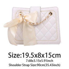 Women Shoulder Bag with Silk Scarves Bowknot Accessories Crossbody Bag