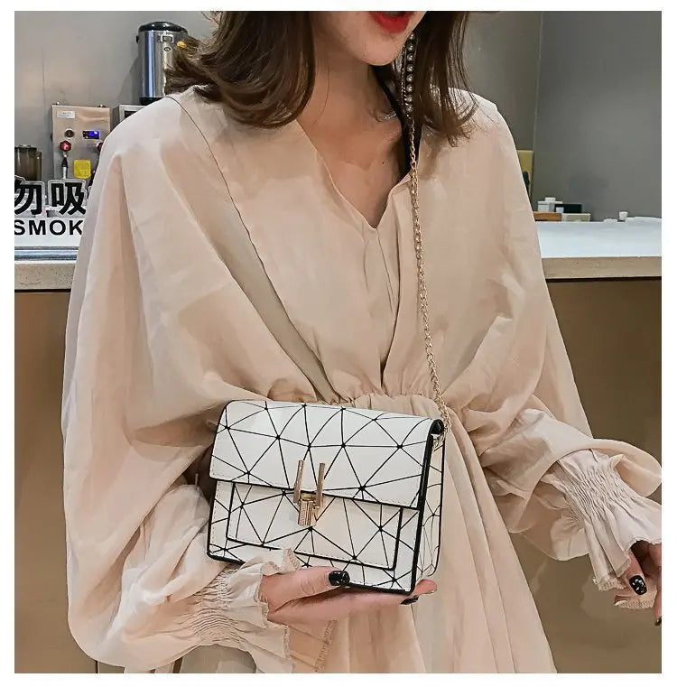 Crack Printing Shoulder Bag Chain Handbag Messenger Wild Shoulder Bag