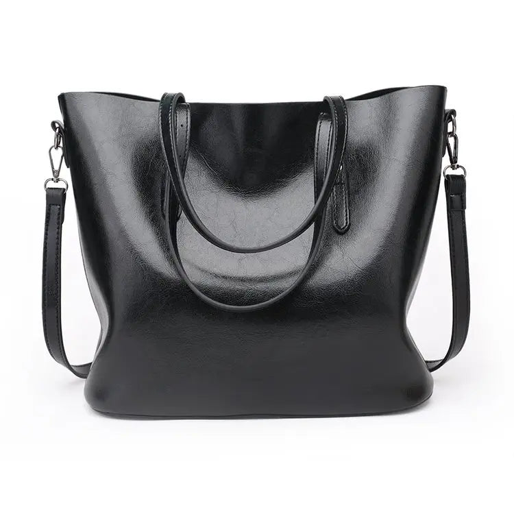 Oil Wax Leather Women Shoulder Bags Large Capacity Tote Bag