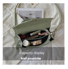 Women Shoulder Bags Embossed Messenger Bag Chain Lock Tote Bag