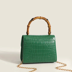 Crocodile Pattern Shoulder Bag Ladies PU Leather Purse Square Bag
