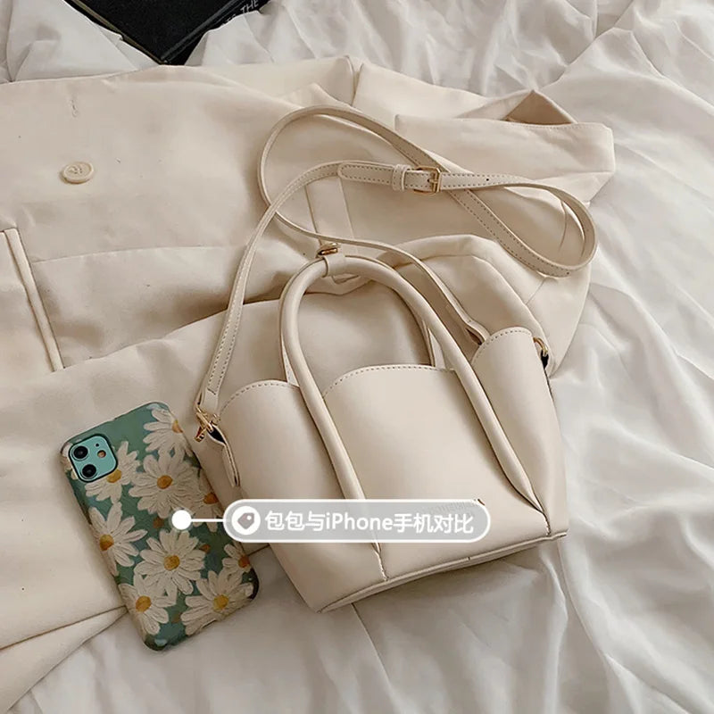 Shoulder Bags PU Leather Purses Handbags Female Solid Flower S