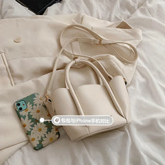 Shoulder Bags PU Leather Purses Handbags Female Solid Flower S