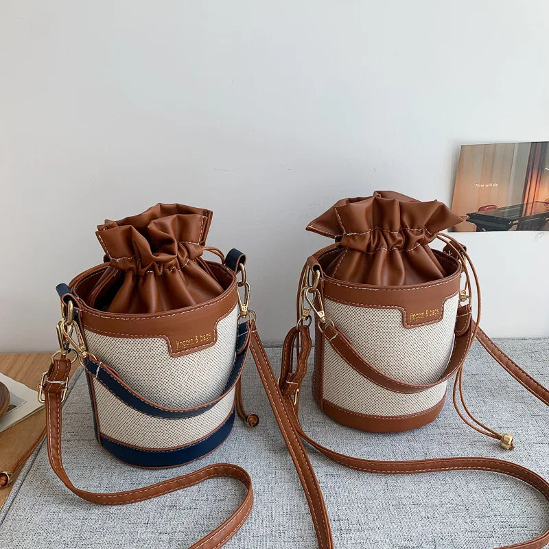 Cylinder Shoulder Bag PU Leather Crossbody Handbag