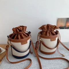 Cylinder Shoulder Bag PU Leather Crossbody Handbag
