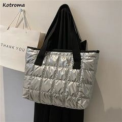 Thread Shoulder Bags Large Capacity Handbags Winter Daily Totes Female