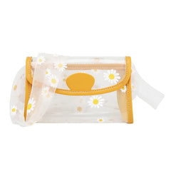 Women Shoulder Bags Embossed Daisy Transparent PVC Handbag