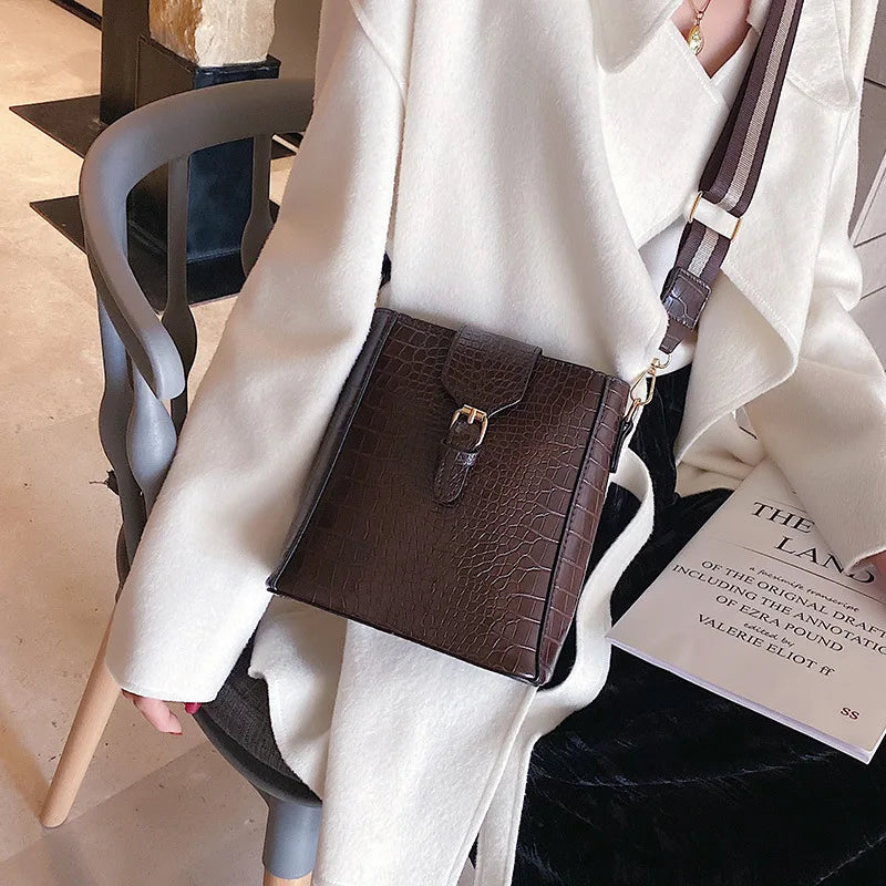 Crocodile Pattern Crossbody Shoulder Bag for Women Girl Phone Handbags