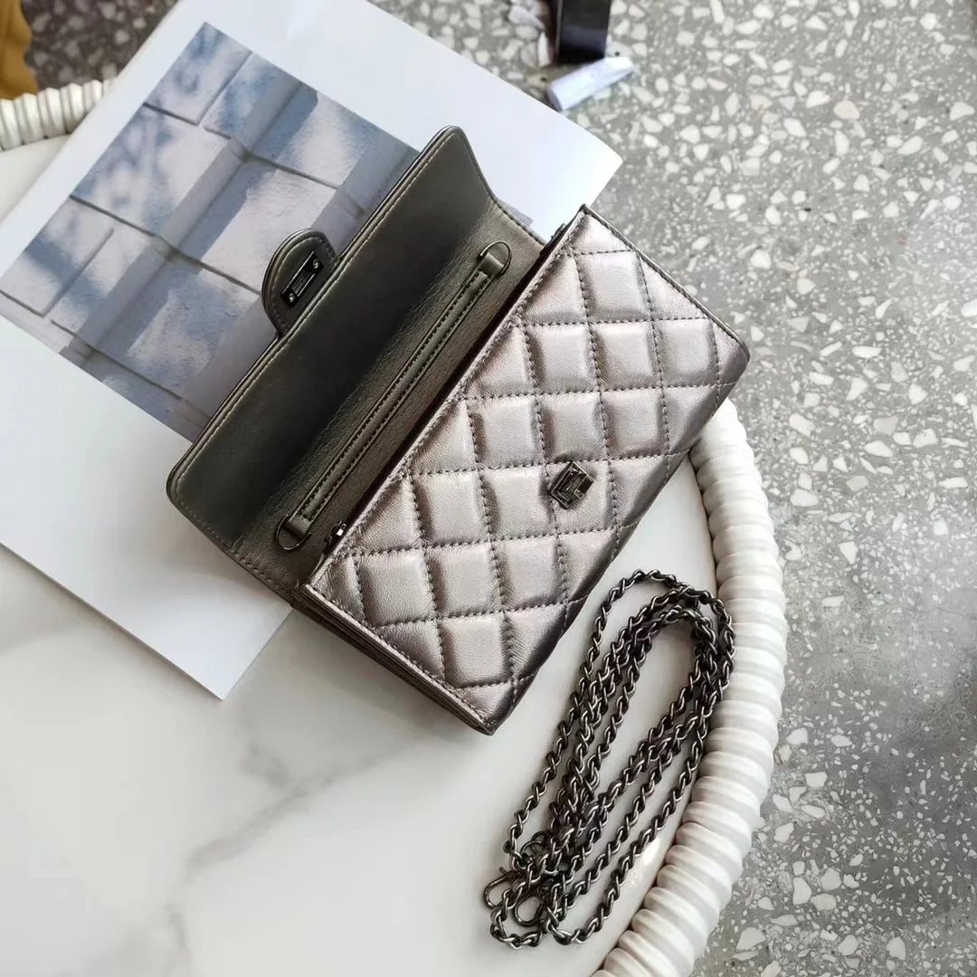 Sheepskin Leather Shoulder Bag 633 Long Wallet Clutch