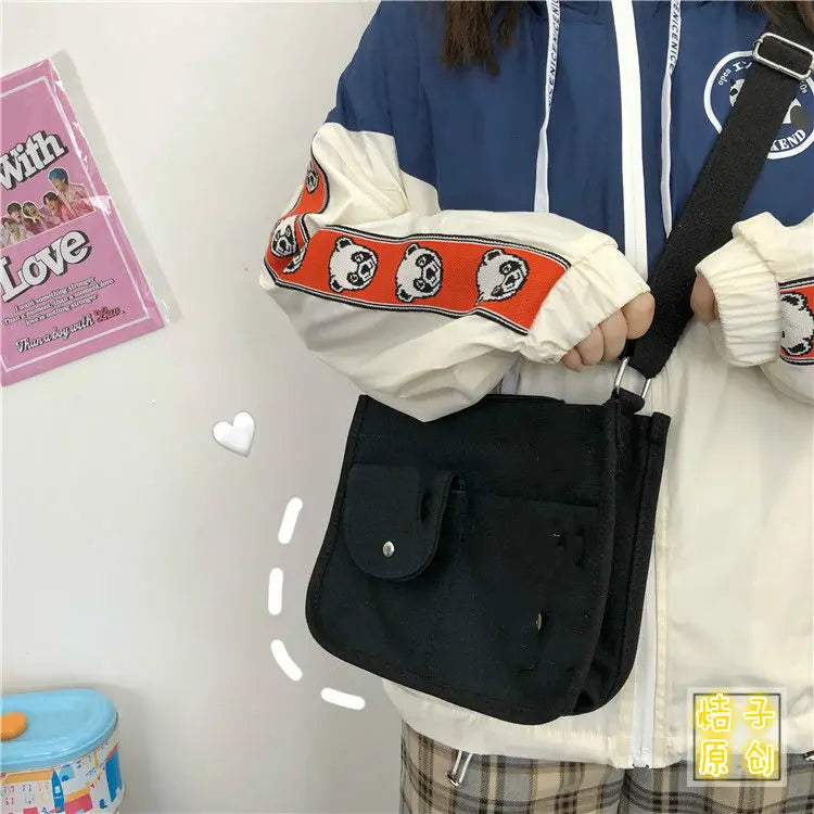 Canvas Shoulder Bag Crossbody for Teenage Girls