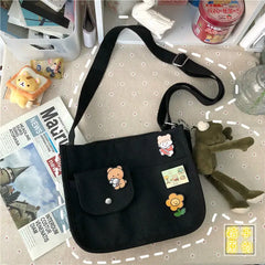 Canvas Shoulder Bag Crossbody for Teenage Girls