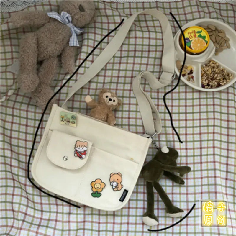 Canvas Shoulder Bag Crossbody for Teenage Girls
