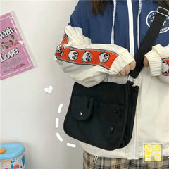 Canvas Shoulder Bag Crossbody for Teenage Girls