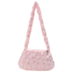 Plush Heart Star Shoulder Bag Soft Furry Tote