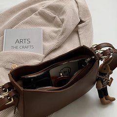 Shoulder Bags Ins Autumn Female Buckets Underarm Texture Solid PU Leather