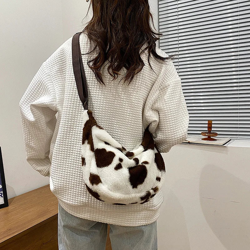 Stylish Cow Pattern Print Shoulder Bag for Women