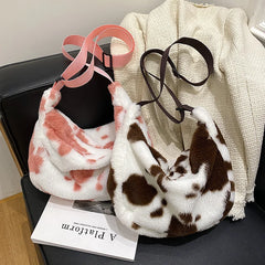 Stylish Cow Pattern Print Shoulder Bag for Women