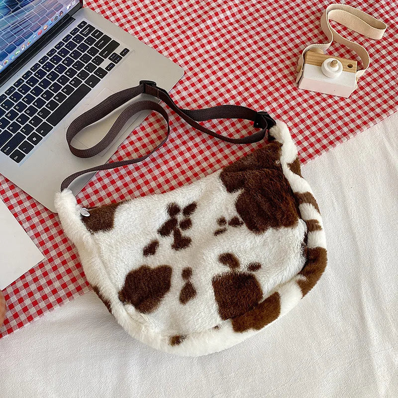 Stylish Cow Pattern Print Shoulder Bag for Women