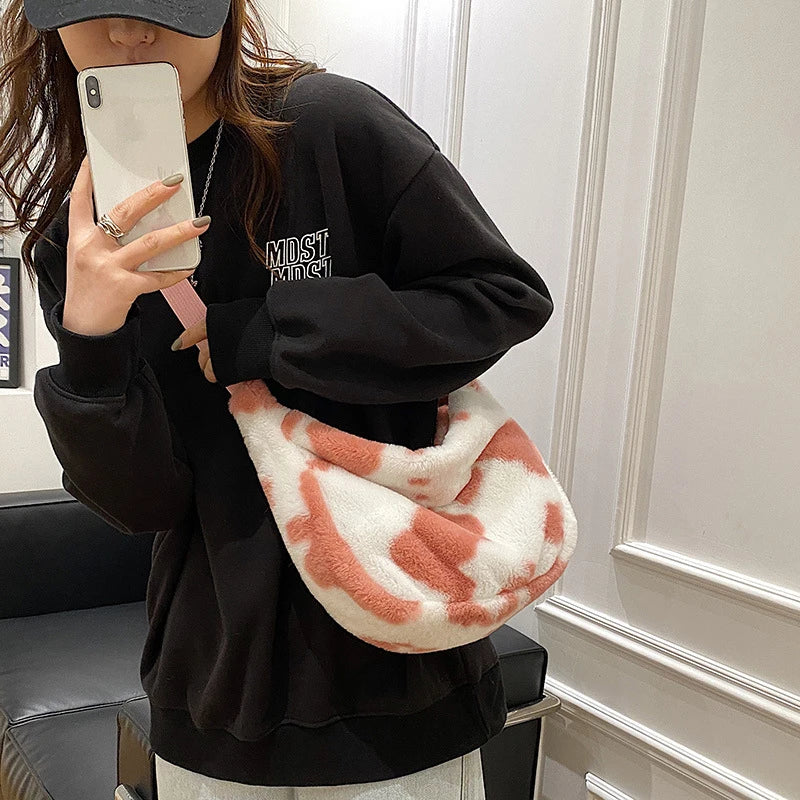 Stylish Cow Pattern Print Shoulder Bag for Women