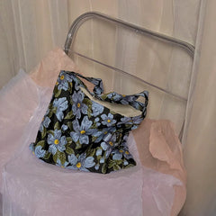 Floral Jacquard Shoulder Bag Vintage Handbag