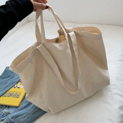 Canvas Tote Bag Women Shoulder Bags Student Casual Large Capacity