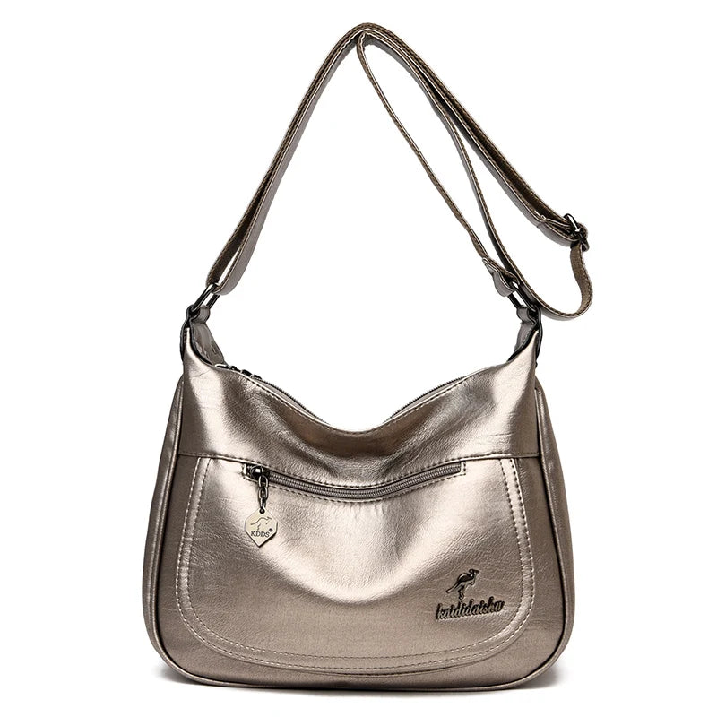 High Leather Women's Shoulder Bag - Multiple Colors