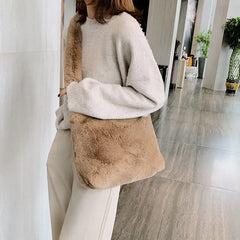 Soft Lovely Large Capacity Faux Fur Shoulder Bag