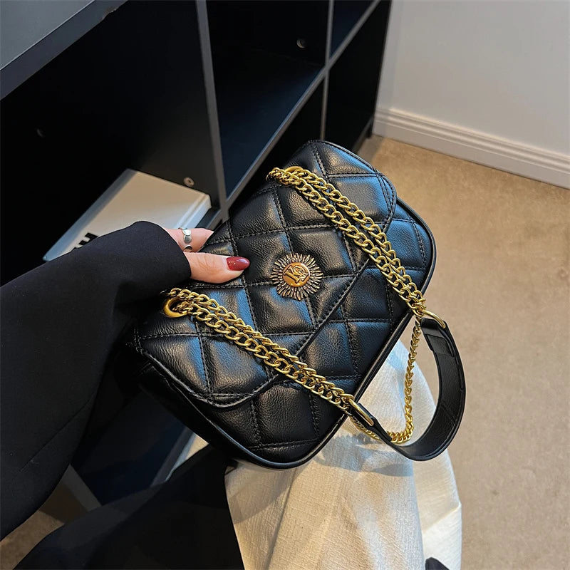 Women Shoulder Bags PU Leather Chains Crossbody Bag