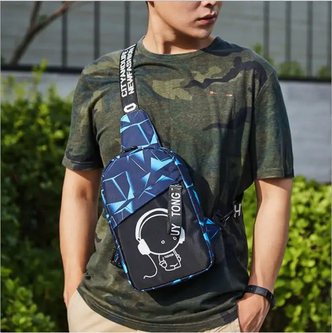 Anti Theft Crossbody Shoulder Bag USB Charging Waterproof Sling Chest Bags